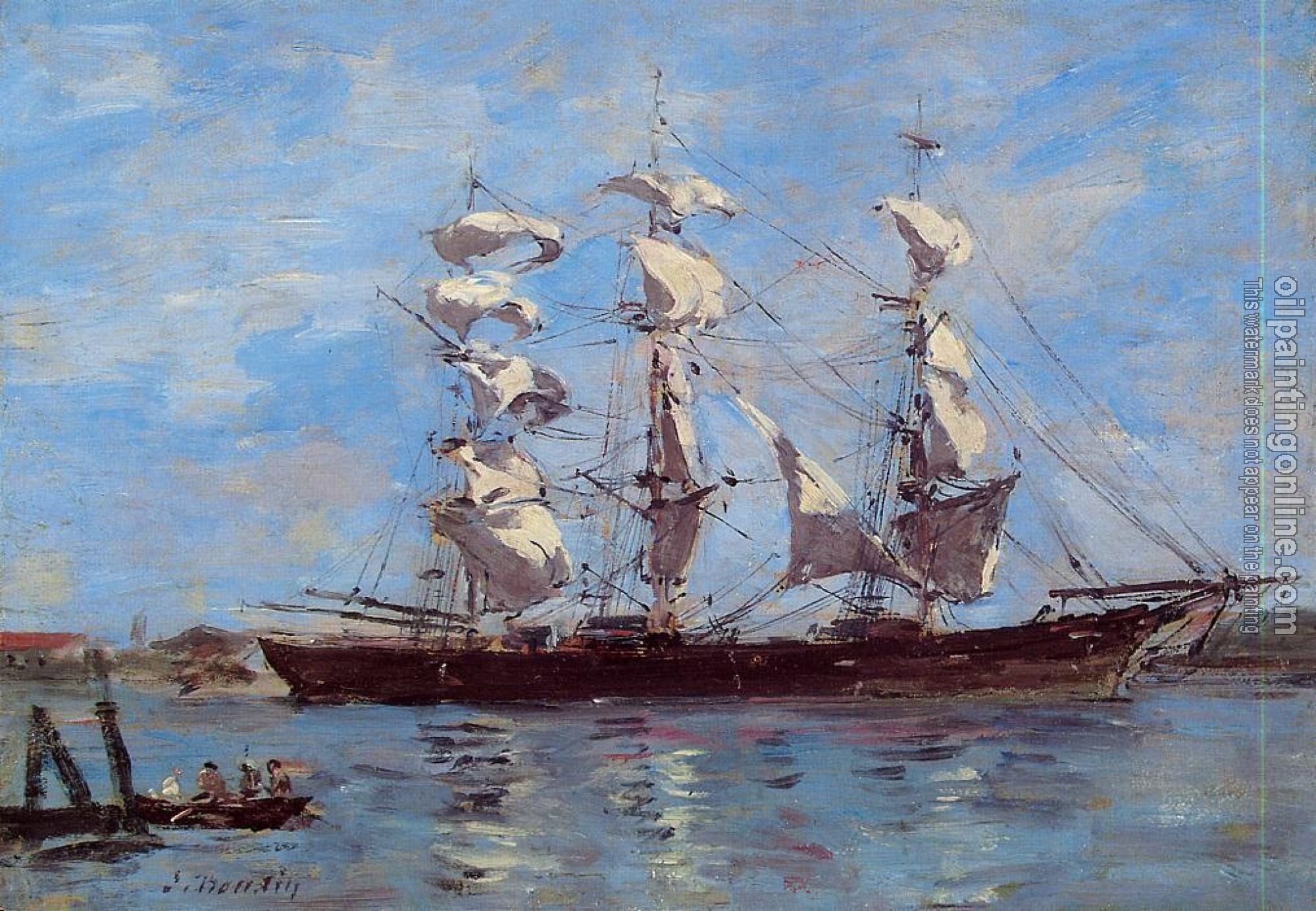 Boudin, Eugene - Honfleur, Three Master in Port